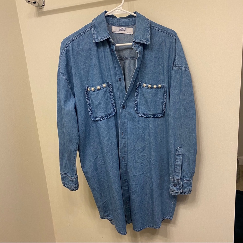 Long denim shirt